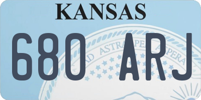 KS license plate 680ARJ