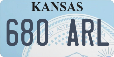 KS license plate 680ARL