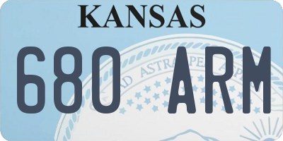 KS license plate 680ARM