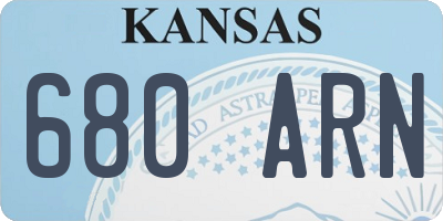 KS license plate 680ARN