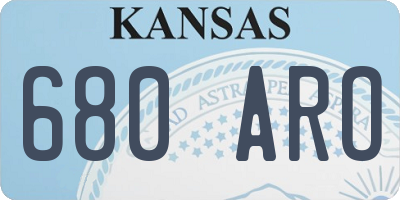 KS license plate 680ARO