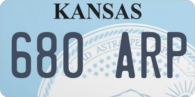 KS license plate 680ARP