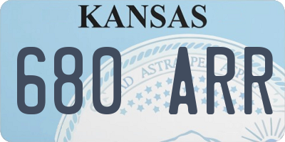 KS license plate 680ARR