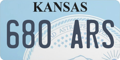 KS license plate 680ARS