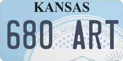 KS license plate 680ART