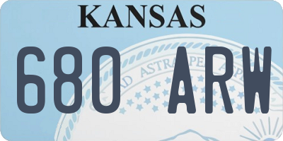 KS license plate 680ARW