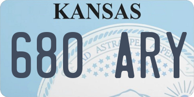 KS license plate 680ARY