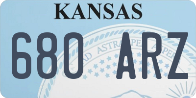 KS license plate 680ARZ