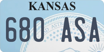KS license plate 680ASA