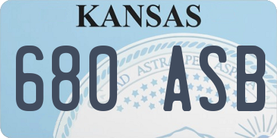KS license plate 680ASB