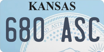 KS license plate 680ASC