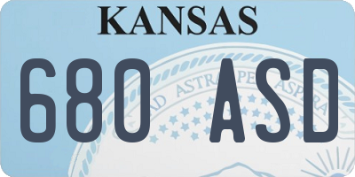 KS license plate 680ASD