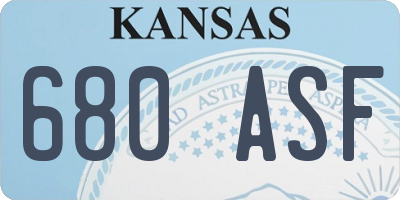 KS license plate 680ASF