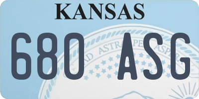 KS license plate 680ASG