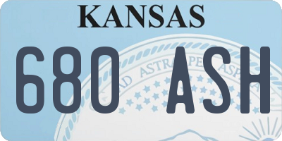 KS license plate 680ASH