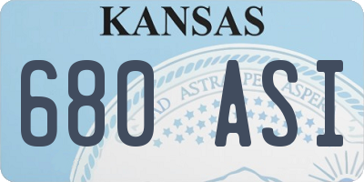 KS license plate 680ASI