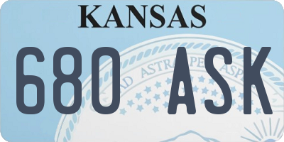 KS license plate 680ASK