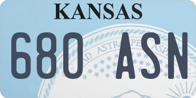 KS license plate 680ASN