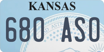 KS license plate 680ASO