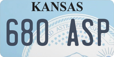 KS license plate 680ASP