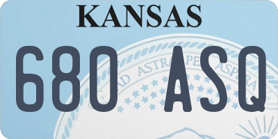 KS license plate 680ASQ