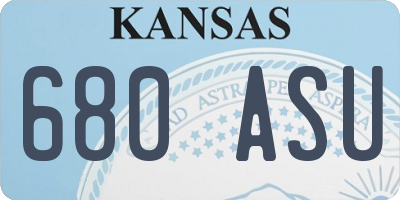 KS license plate 680ASU