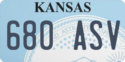 KS license plate 680ASV