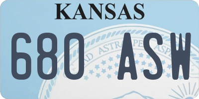 KS license plate 680ASW