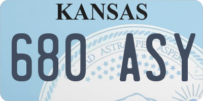 KS license plate 680ASY