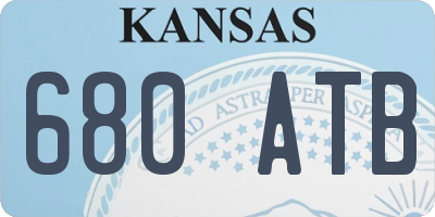 KS license plate 680ATB