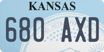 KS license plate 680AXD