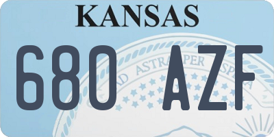KS license plate 680AZF