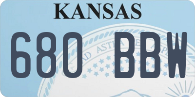 KS license plate 680BBW