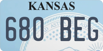 KS license plate 680BEG