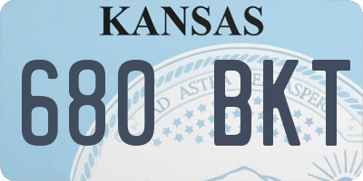 KS license plate 680BKT