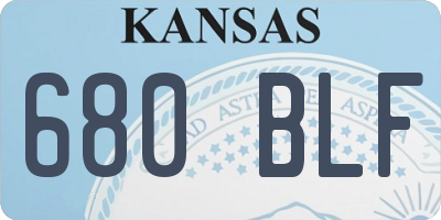 KS license plate 680BLF