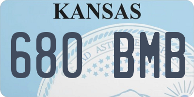 KS license plate 680BMB