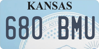 KS license plate 680BMU