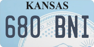 KS license plate 680BNI