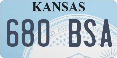 KS license plate 680BSA