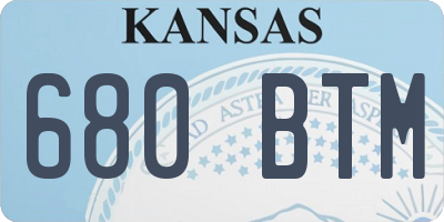 KS license plate 680BTM