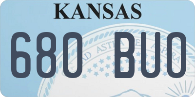 KS license plate 680BUO