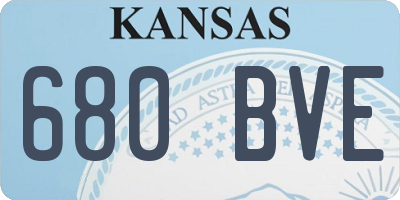 KS license plate 680BVE