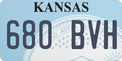 KS license plate 680BVH