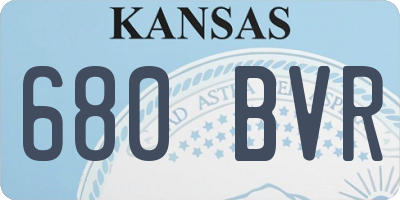KS license plate 680BVR