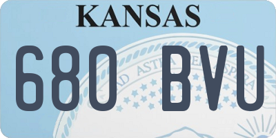 KS license plate 680BVU