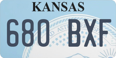 KS license plate 680BXF