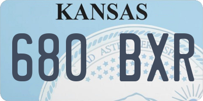 KS license plate 680BXR