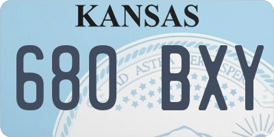 KS license plate 680BXY