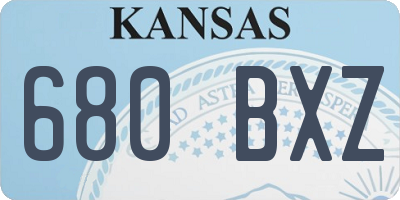 KS license plate 680BXZ